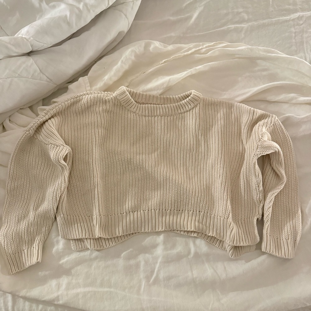 Tradlands Cottage Crewneck Sweater in Birch